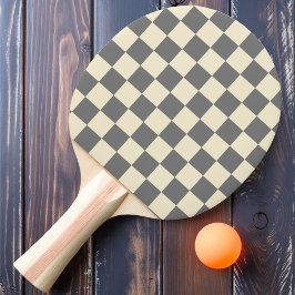 Pala De Ping Pong Cuadros Grises y Crema