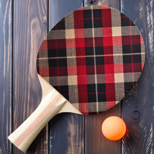 Pala De Ping Pong Cuadros Rojos Campestres