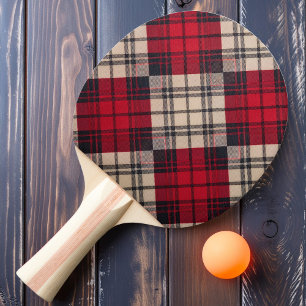 Pala De Ping Pong Cuadros Rojos Crepusculares