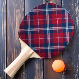 Pala De Ping Pong Cuadros Rojos Retro