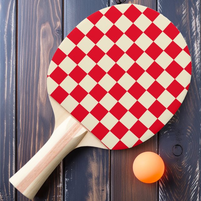 Pala De Ping Pong Cuadros Rojos y Crema (Subido por el creador)