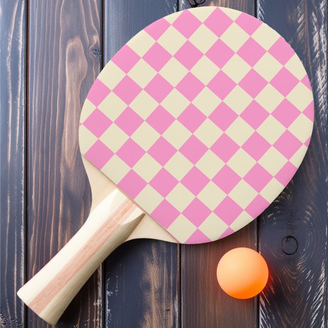 Pala De Ping Pong Cuadros Rosa y Crema (Subido por el creador)