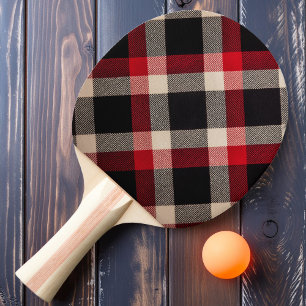 Pala De Ping Pong Cuadros Sombra Roja