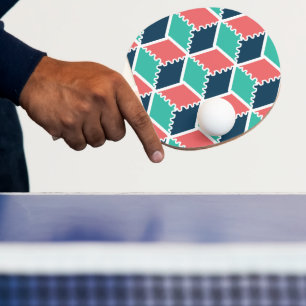 Pala De Ping Pong Cubo de color geométrico moderno y elegante
