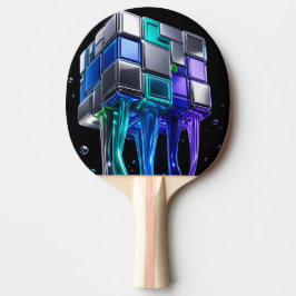 Pala De Ping Pong Cubo de rompecabezas de cromo futurista 