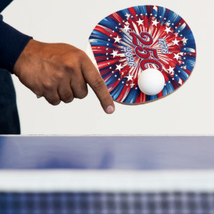 Pala De Ping Pong Cumpleaños 250 de América 1776-2026 Fuegos Artific