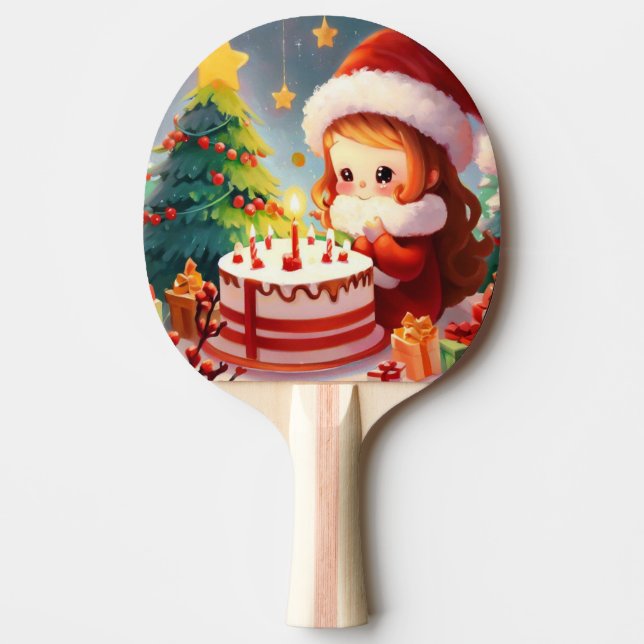 Pala De Ping Pong Cumpleaños de los navidades (1) (Anverso)