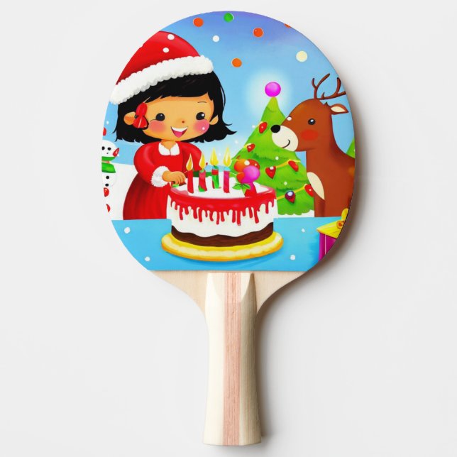 Pala De Ping Pong Cumpleaños de los navidades (7) (Anverso)