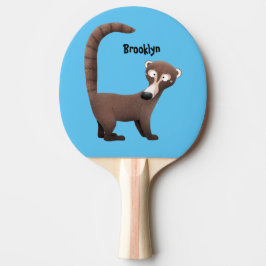 Pala De Ping Pong Curioso ilustracion personalizado de coatimundi
