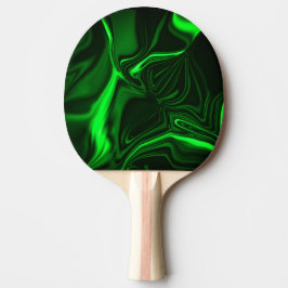 Pala De Ping Pong Curvas y pliegues de color verde sobre fondo oscur