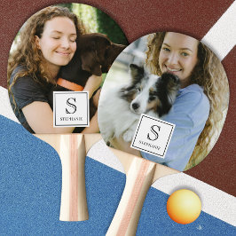 Pala De Ping Pong Custom Monogram, Name and Photo Pet Photography