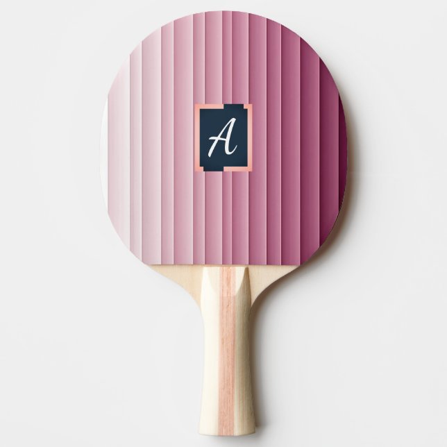 Pala De Ping Pong Custom Monogram Pink Gradient Vertical  (Anverso)