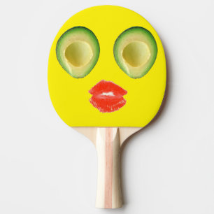 Pala De Ping Pong Cute aguacate cara amarillos