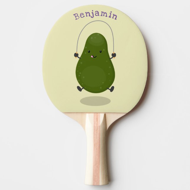 Pala De Ping Pong Cute aguacate salto cuerda personalizado ilustraci (Anverso)