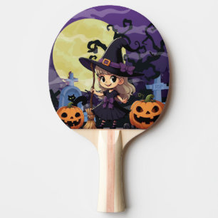 Pala De Ping Pong Cute Anime Halloween Witch