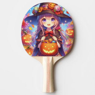 Pala De Ping Pong Cute Anime Halloween Witch