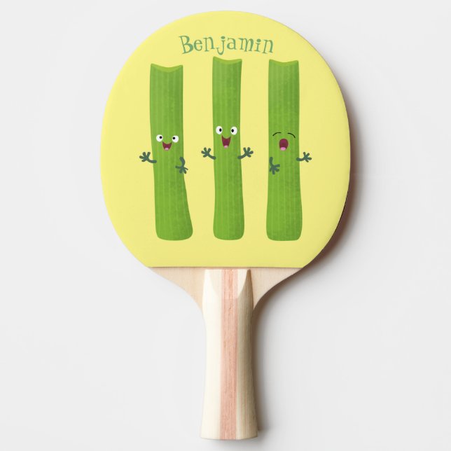 Pala De Ping Pong Cute apio palitos trio verduras personalizados (Anverso)