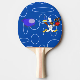 Pala De Ping Pong Cute Chef Ducky Kazoo Blue Circles
