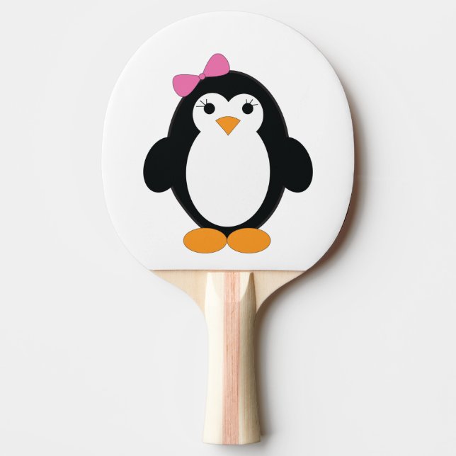 Pala De Ping Pong Cute Chica Penguin (Anverso)