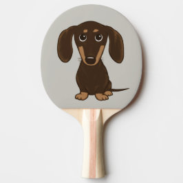 Pala De Ping Pong Cute Chocolate Dachshund | Perro Personalizado Wie