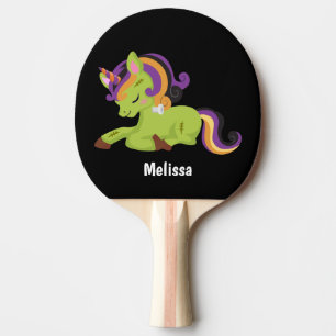 Pala De Ping Pong Cute Frankenstein Unicorn Halloween