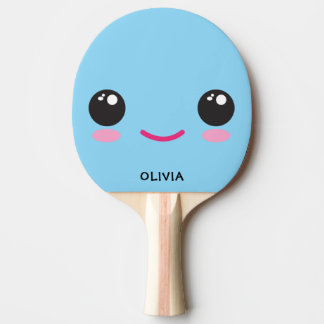 Pala De Ping Pong Cute Happy Kawaii Face - Custom Ping Pong Paddle