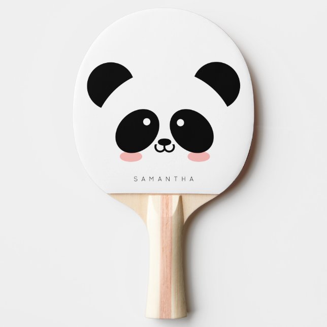 Pala De Ping Pong Cute Kawaii Panda| Agregar su nombre (Anverso)