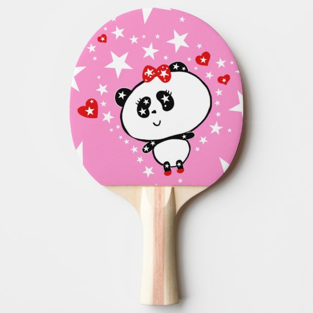 Pala De Ping Pong Cute Panda Bears Funny Personalizado (Anverso)