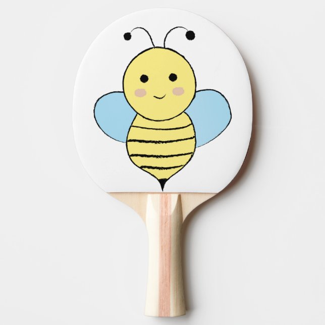 Pala De Ping Pong Cute Personalizado Bee (Anverso)