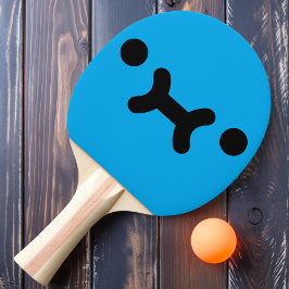 Pala De Ping Pong Cute Pouty Face Blue Ping Pong Paddle