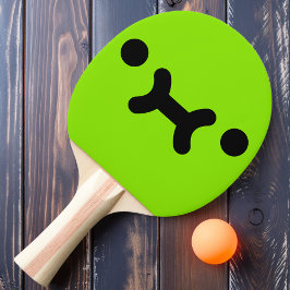 Pala De Ping Pong Cute Pouty Face Green Ping Pong Paddle