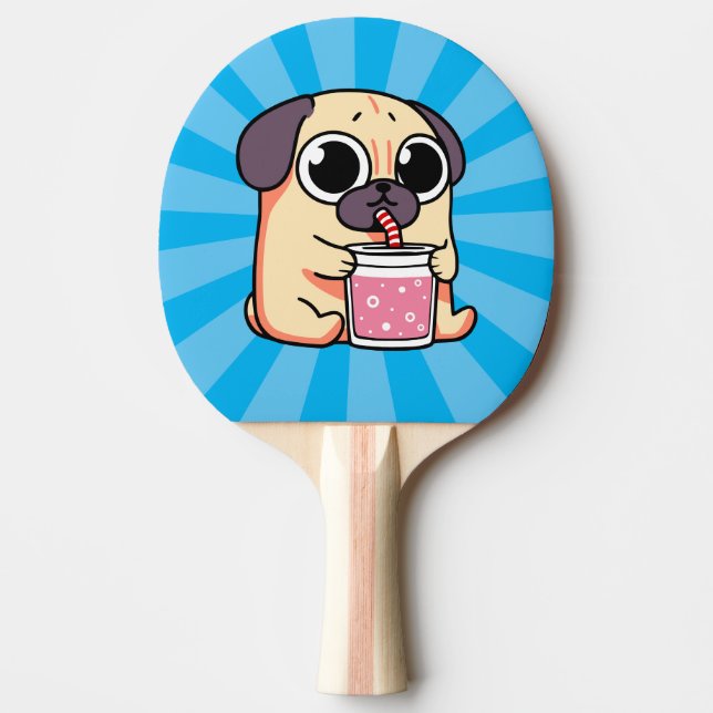 Pala De Ping Pong Cute Pug (Anverso)