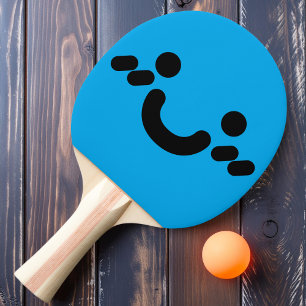 Pala De Ping Pong Cute Smiley Face Blue Ping Pong Paddle