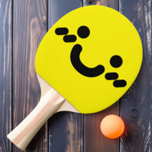 Cute Smiley Face Yellow Ping Pong Paddle