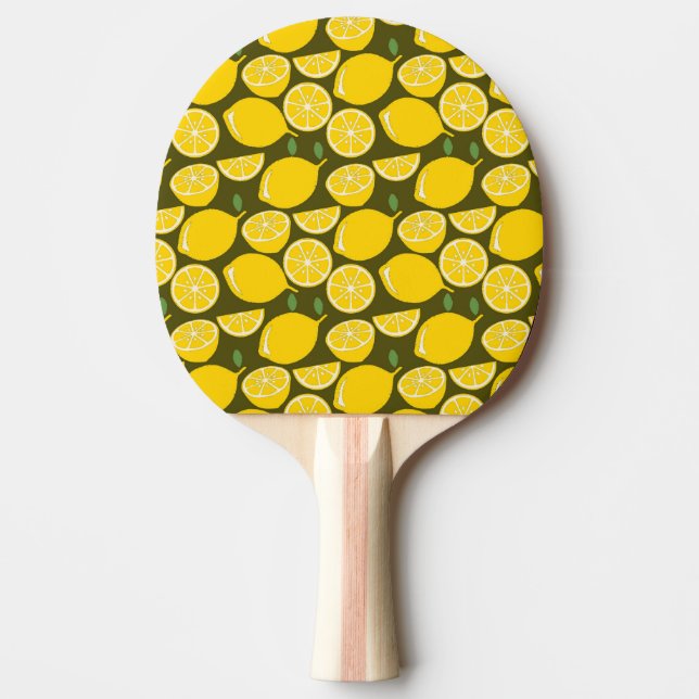 Pala De Ping Pong Cuto de diversión moderno amarillo limón (Anverso)