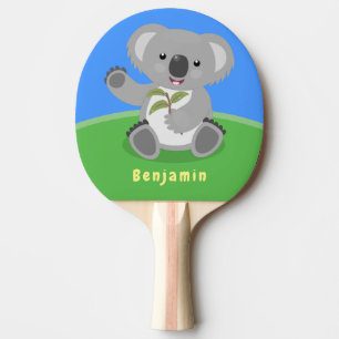 Pala De Ping Pong Cuto feliz koala saludando al ilustracion personal