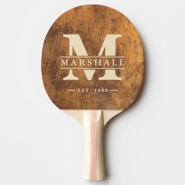 Pala De Ping Pong Cutting Block Monogram & Name Overlay (Anverso)