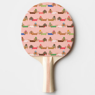 Pala De Ping Pong Dachshunds en rosa
