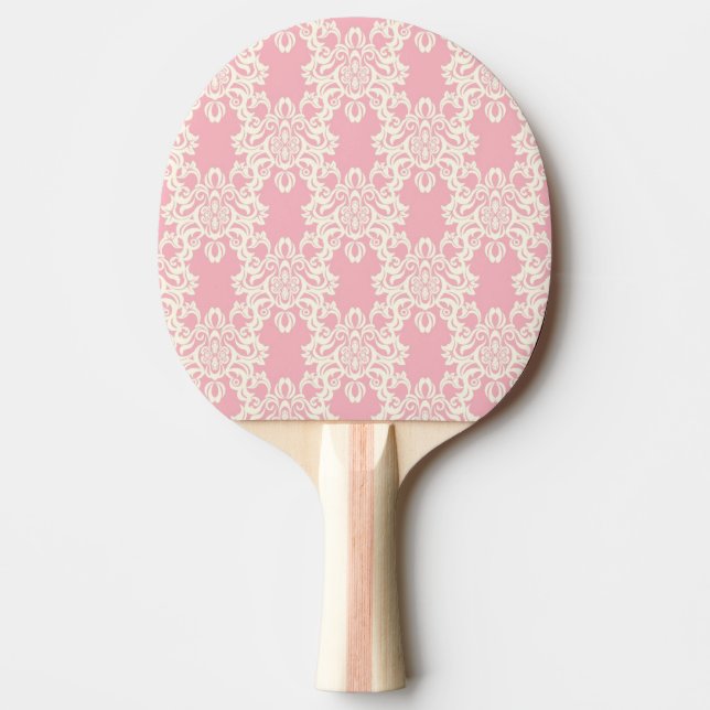 Pala De Ping Pong Damasco retro floral (Anverso)