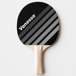 Pala De Ping Pong Dark Gradient Rainbow Angled Striping with Name