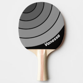 Pala De Ping Pong Dark Gradient Rainbow Circle Stripe with Name