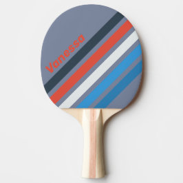 Pala De Ping Pong Dark Vintage Angled Striping with Name
