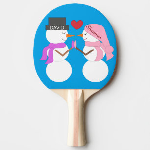 Pala De Ping Pong Darling Snowpeople in Love: Blue-green