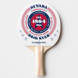 Pala De Ping Pong Datos del Estado de Nevada Monograma Familiar