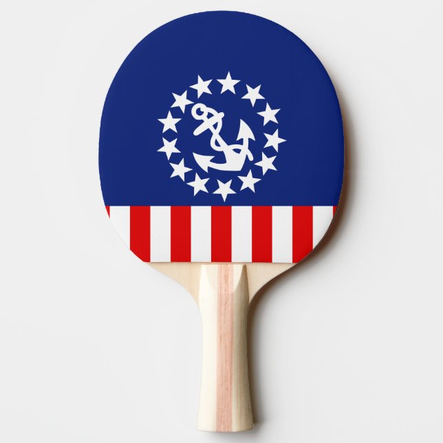Pala De Ping Pong Decoración de la bandera náutica norteamericana (Reverso)