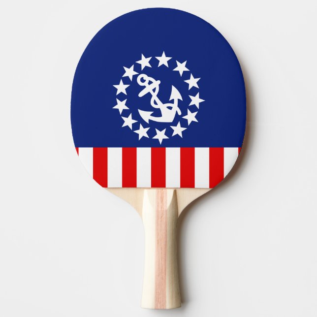 Pala De Ping Pong Decoración de la bandera náutica norteamericana (Anverso)