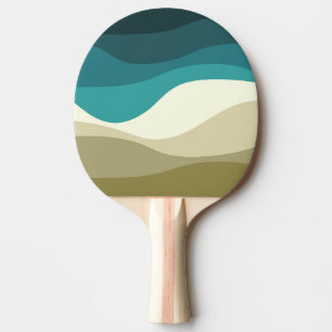 Pala De Ping Pong Decoración de las olas de estilo retro colorido