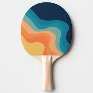 Pala De Ping Pong Decoración de ondas de estilo retro
