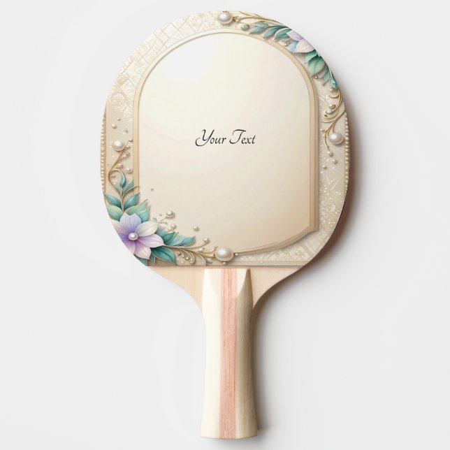 Pala De Ping Pong Decorative Floral Frame Ping Pong Paddle (Anverso)