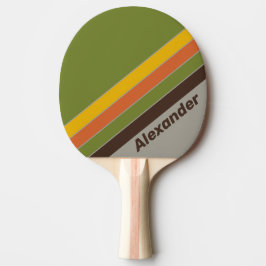 Pala De Ping Pong Deporte Atardecer Clover Rayado con Nombre